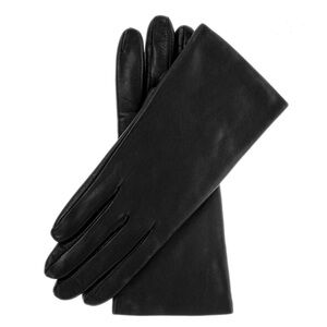 Women’s Italian Black Leather Cashmere Lined Gloves Brand New - 7.5